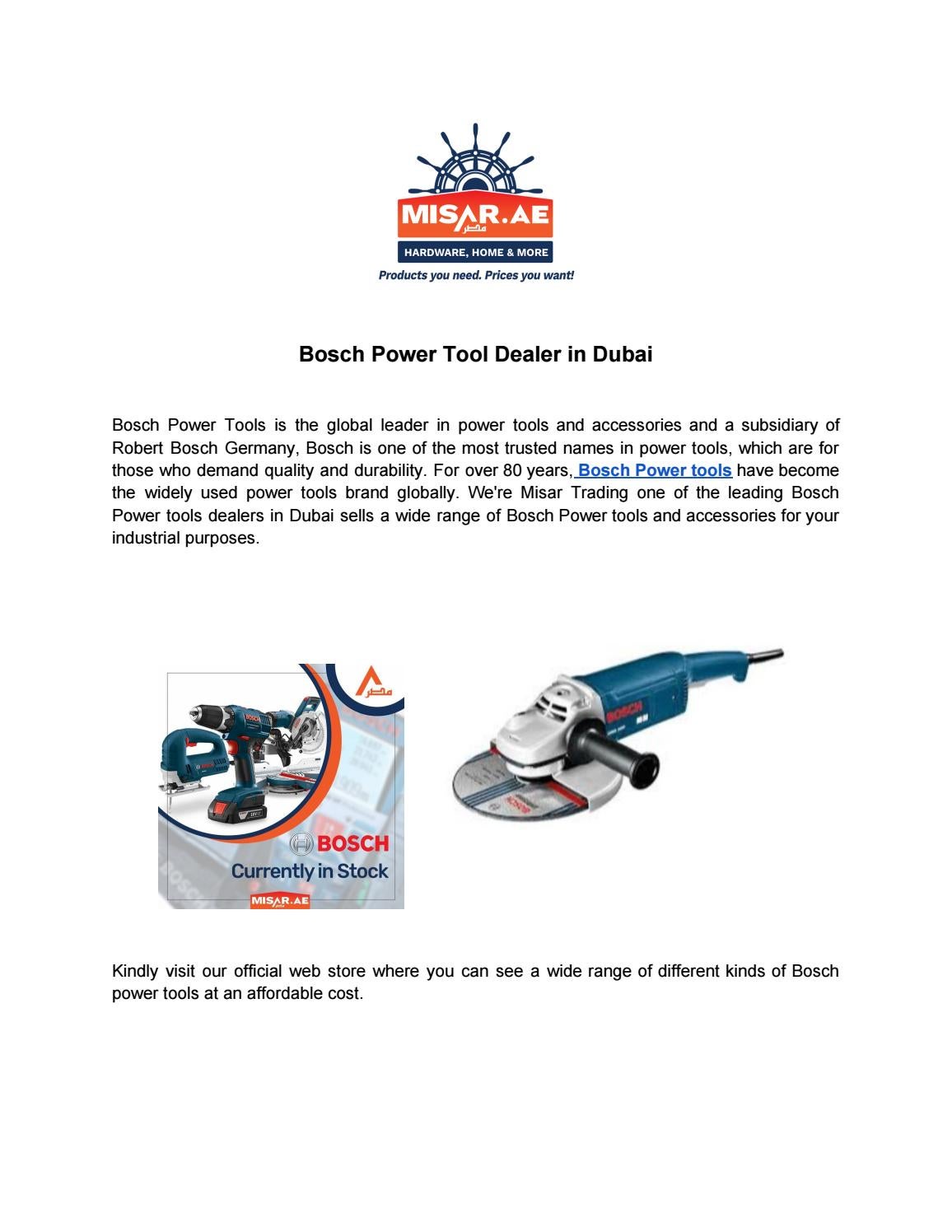 Bosch Power Tool Dealer in Dubai by Misar Trading Issuu