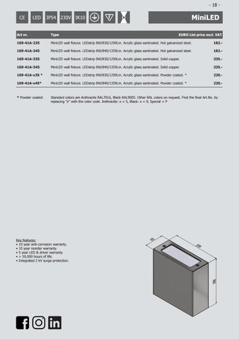 David Super-Light 灯饰目录 · Listprices ENG complet october 2020 第 18 页