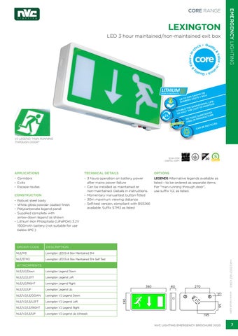NVC Lighting UK EMERGENCY 灯饰手册 第 7 页