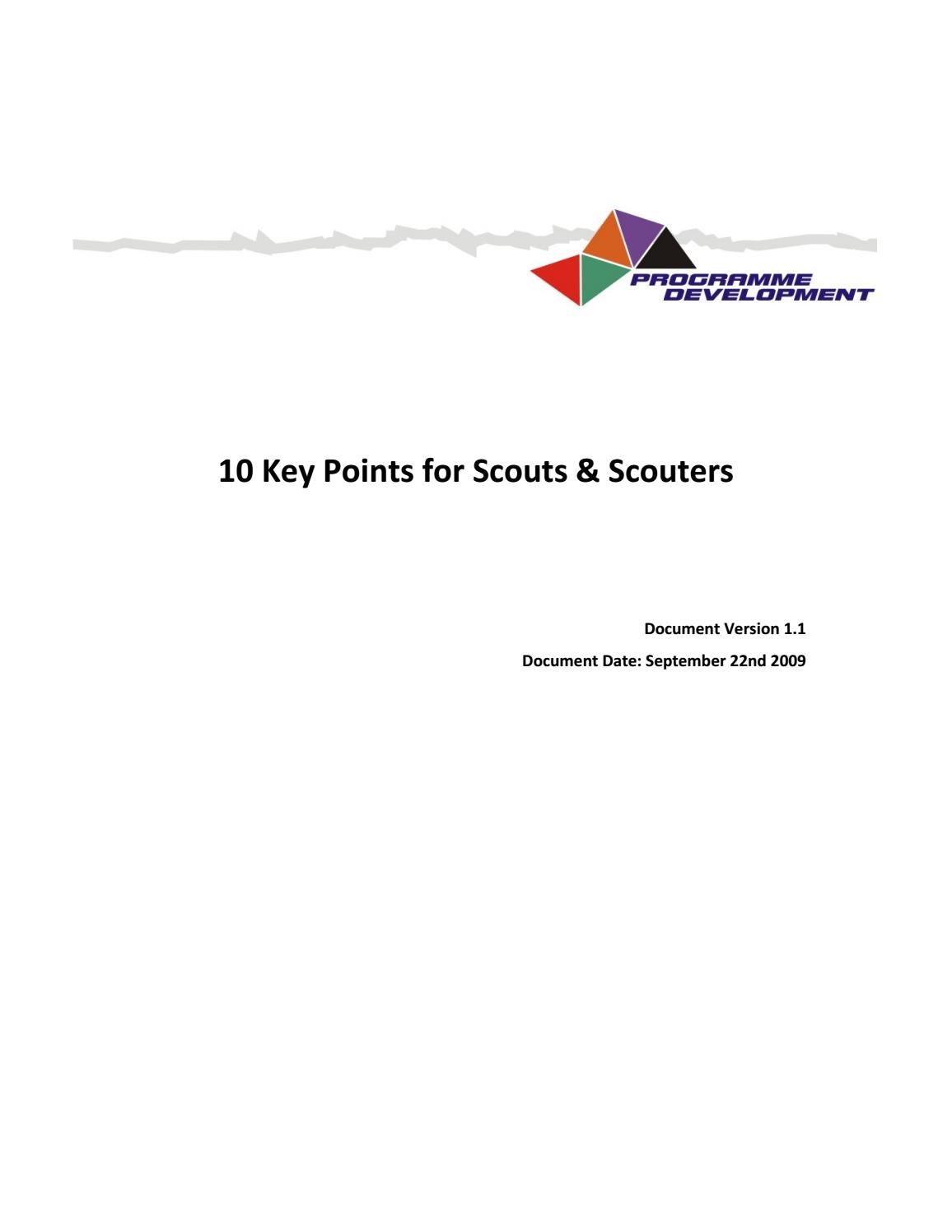 1o Key Points for Scouts & Scouters by Scouting Ireland - Issuu