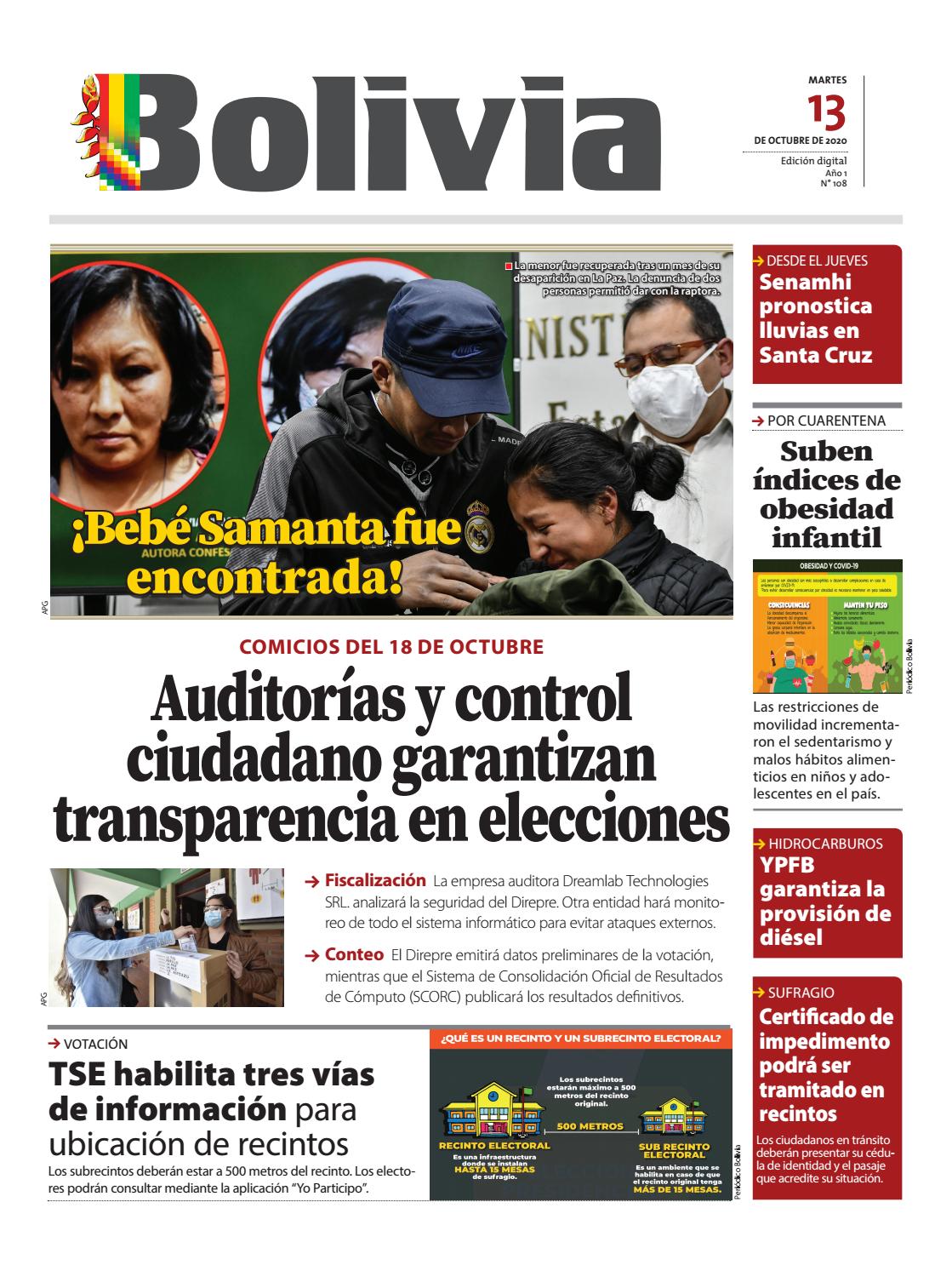 Periodico Bolivia - Edicion digital 13-10-2020 by Ahora EL PUEBLO - Issuu