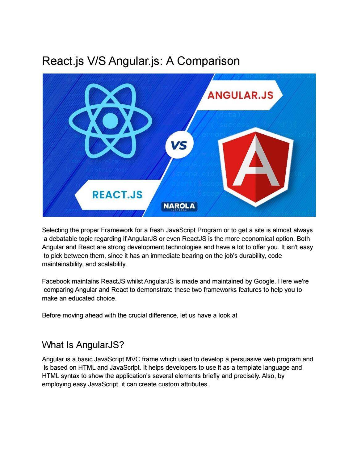 React.js V_S Angular ppt by Narola Infotech - Issuu