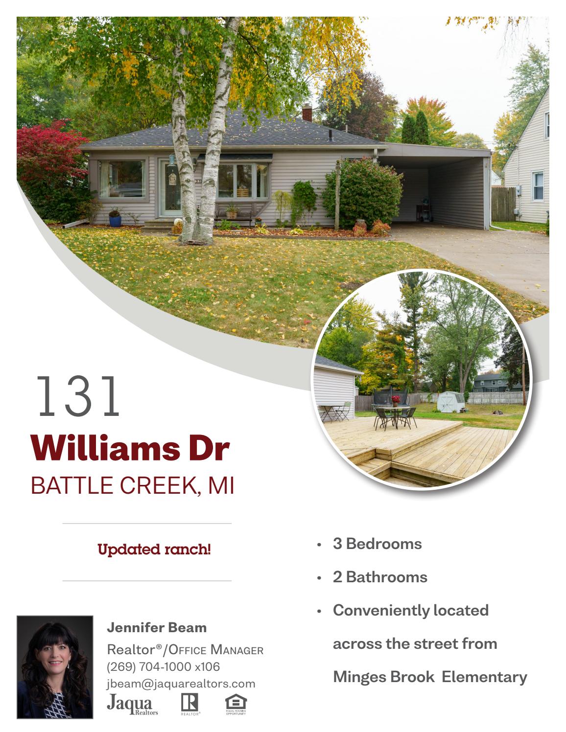 131 Williams Drive, Battle Creek by Jaqua Realtors Issuu