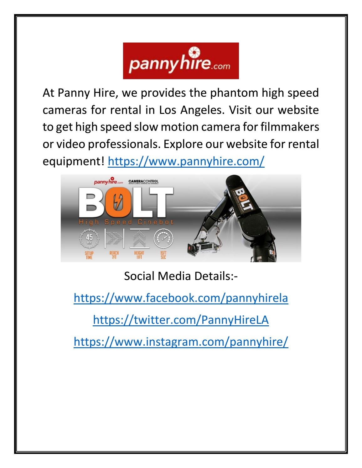 Phantom High Speed Camera Rental 2025