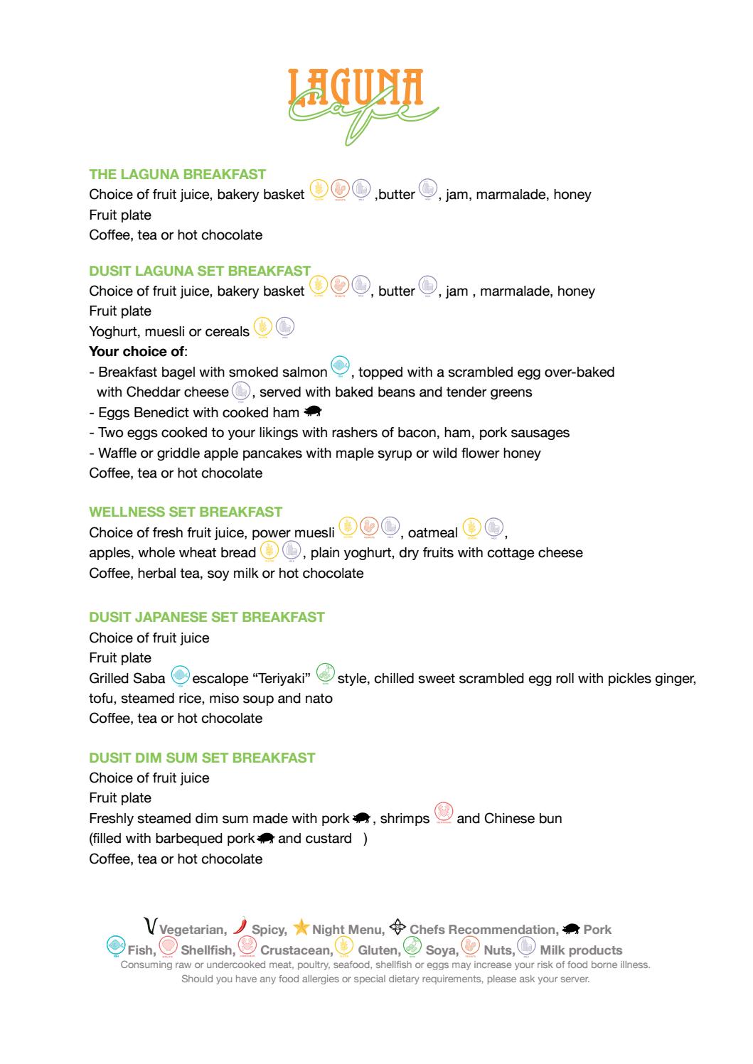 Laguna Cafe A La Carte Breakfast Menu October 2020 by Dusit Thani