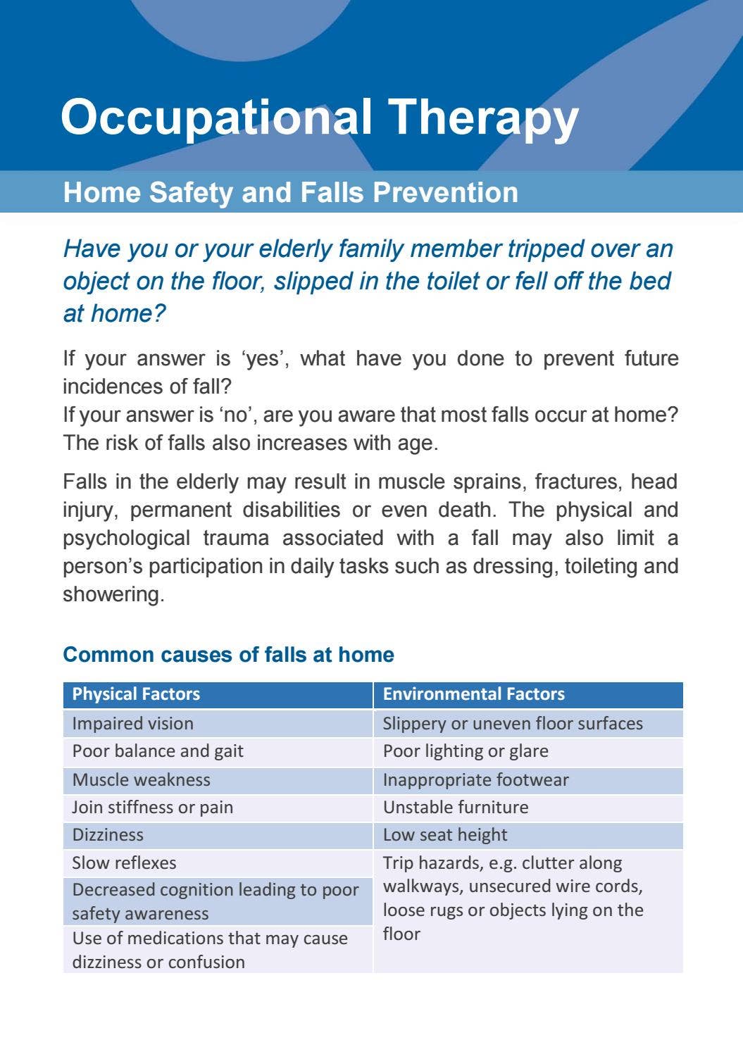 Home safety and falls prevention by Yishun Health - Issuu
