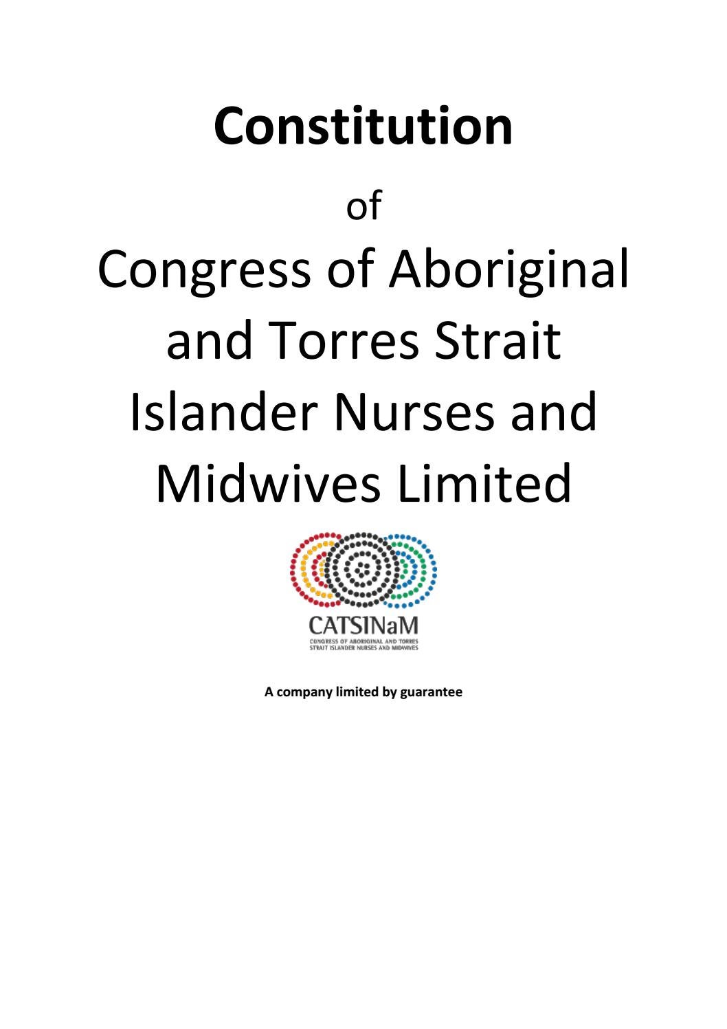 Constitution of Congress of Aboriginal and Torres Strait Islander