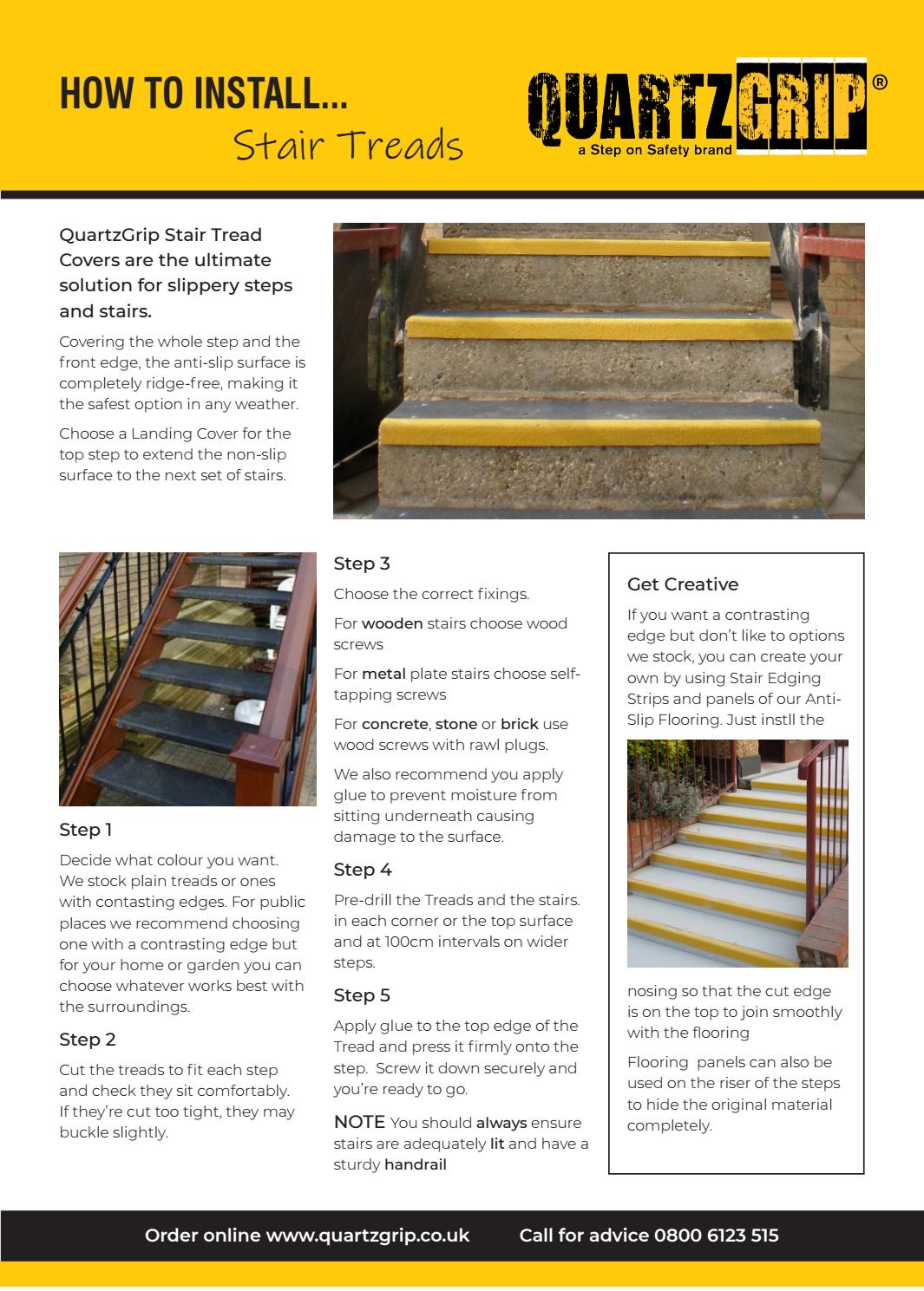 How to Install QuartzGrip Stair Treads by Step on Safety Issuu