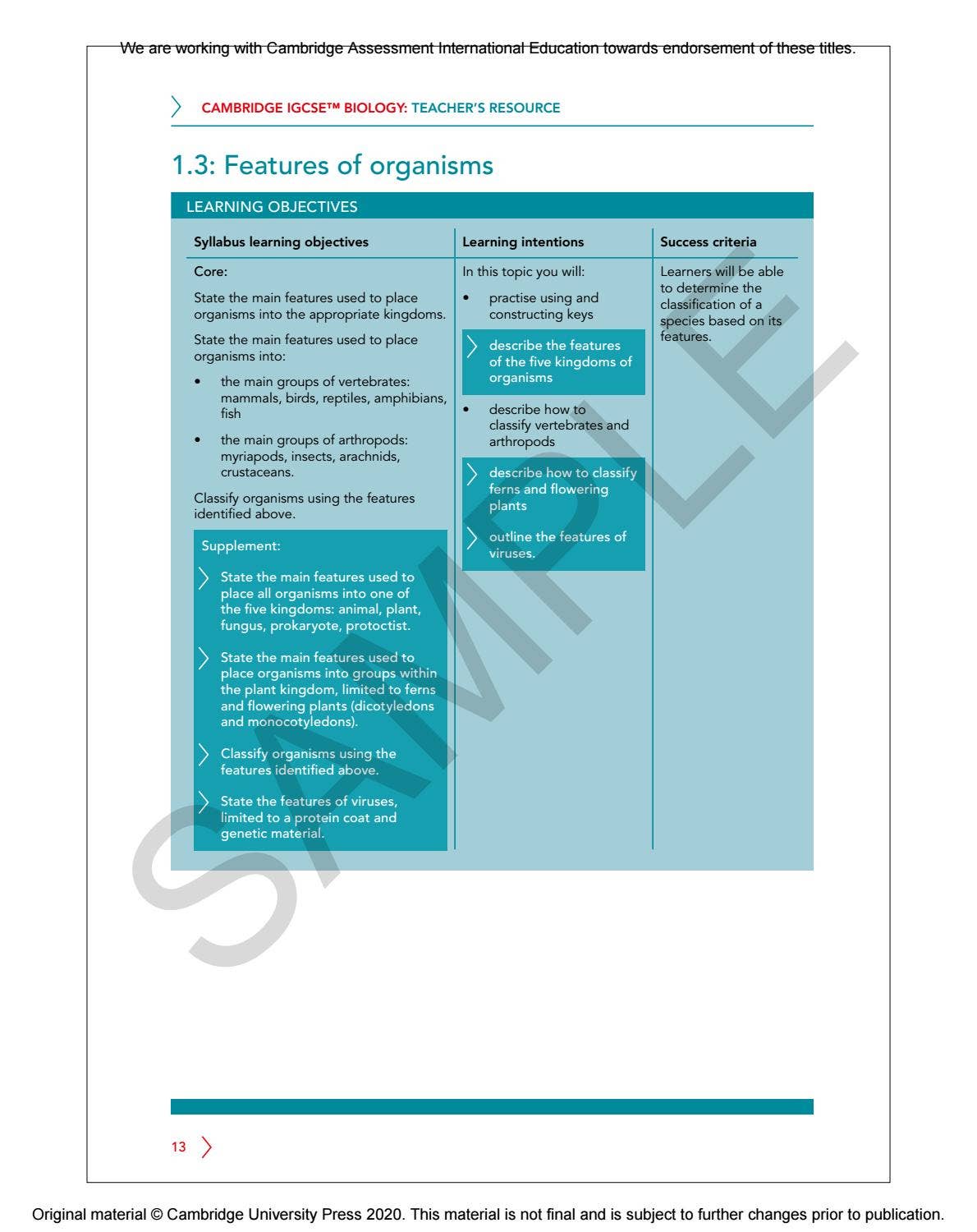 IGCSE Biology multi-component sample by Cambridge International ...