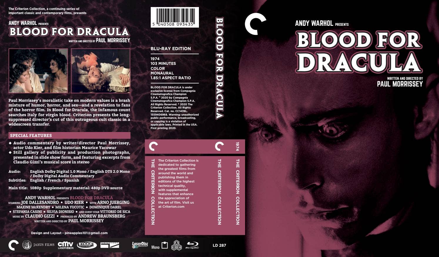 Blood For Dracula - Criterion Collection Laserdisc Preservation by