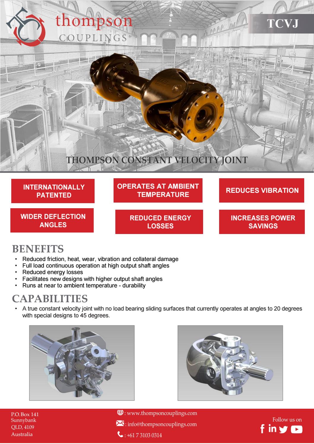 Thompson Couplings Limited TCVJ Thompson Constant Velocity Joint by