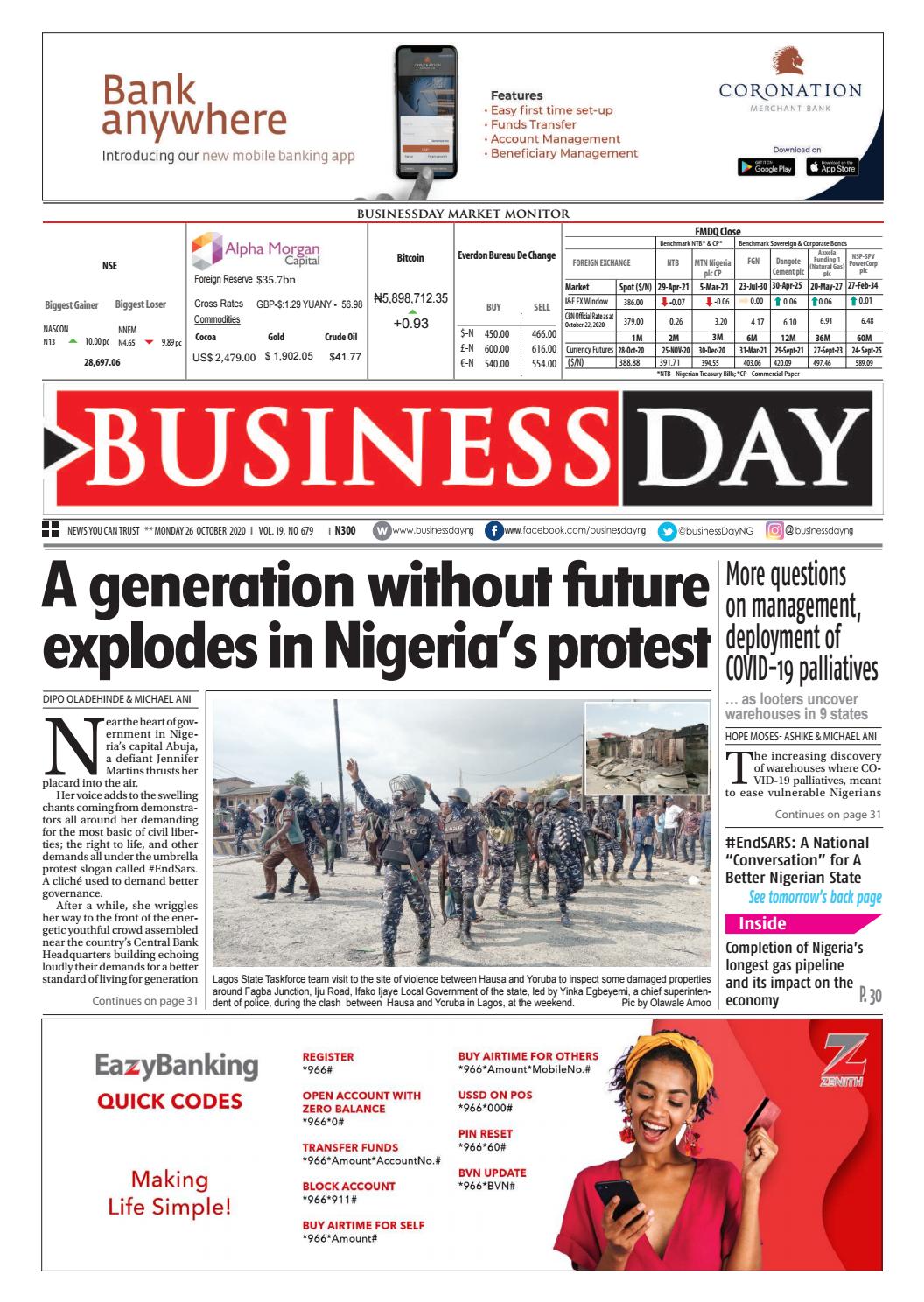 BusinessDay 26 Oct 2020 Vebuka