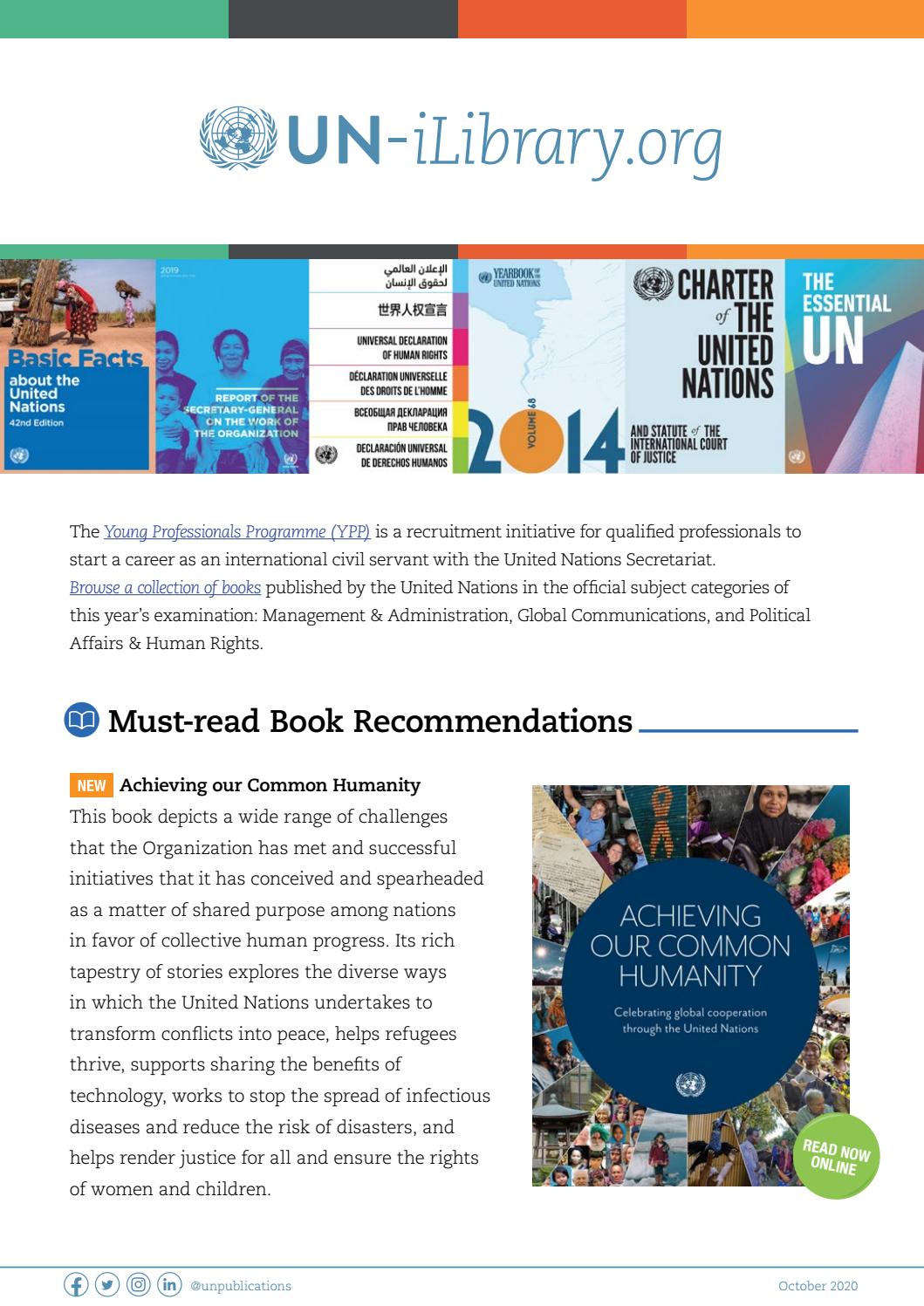 Ilibrary UN iLibrary Content Update - October 2020 by United Nations ...