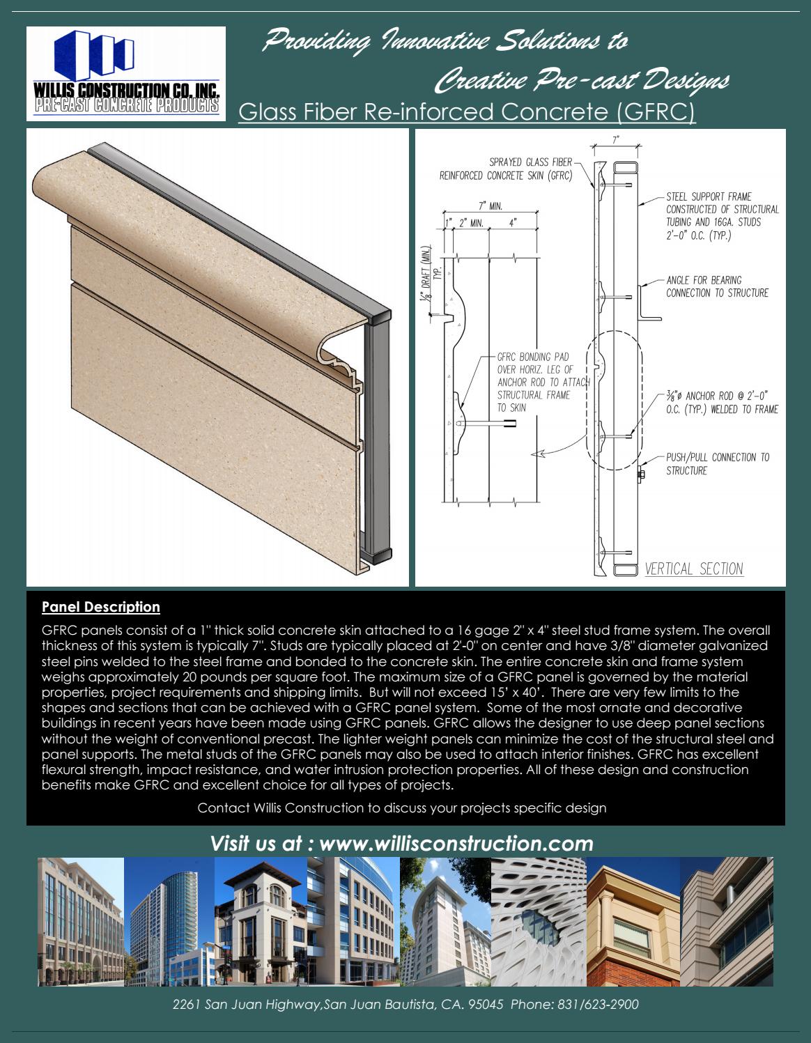 GFRC Product Data Sheet Willis Construction by willisconstruction Issuu