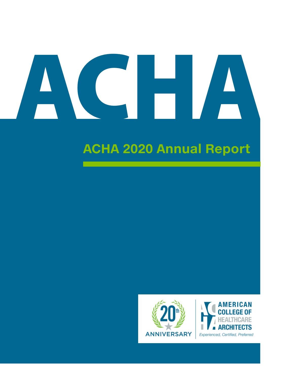 ACHA 2020 Annual Report by Issuu