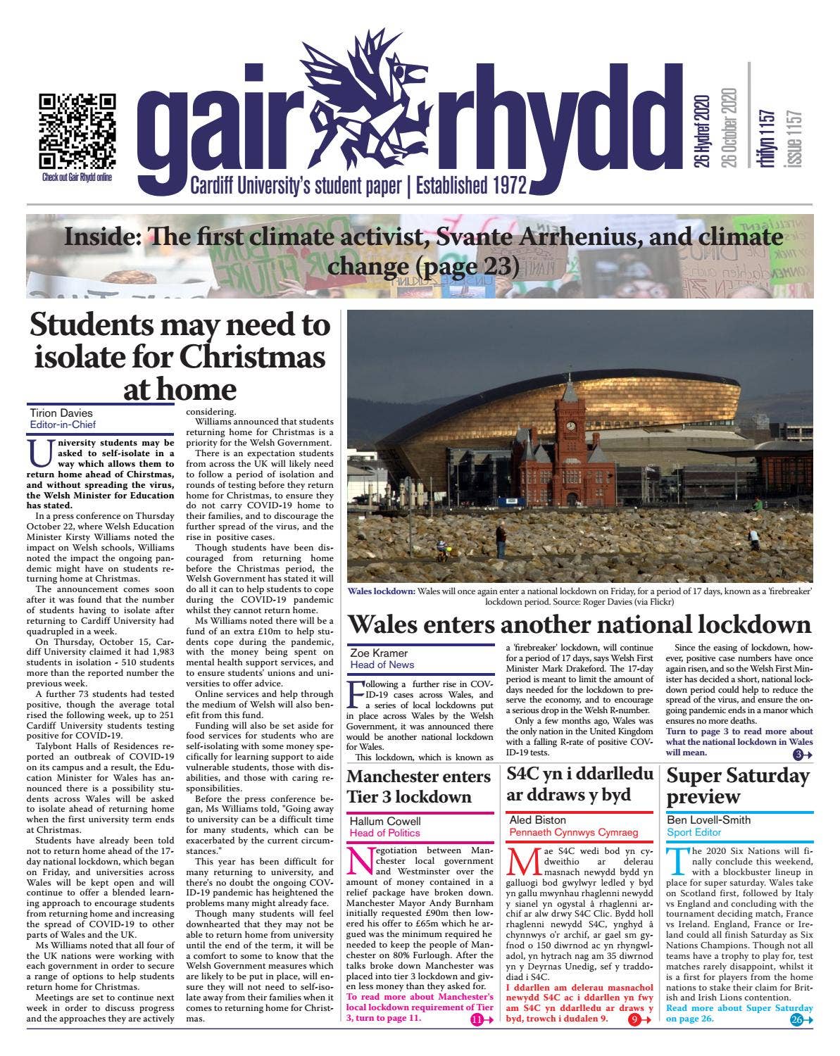 Issue 1157 - Monday 26 October by Cardiff Student Media - Issuu