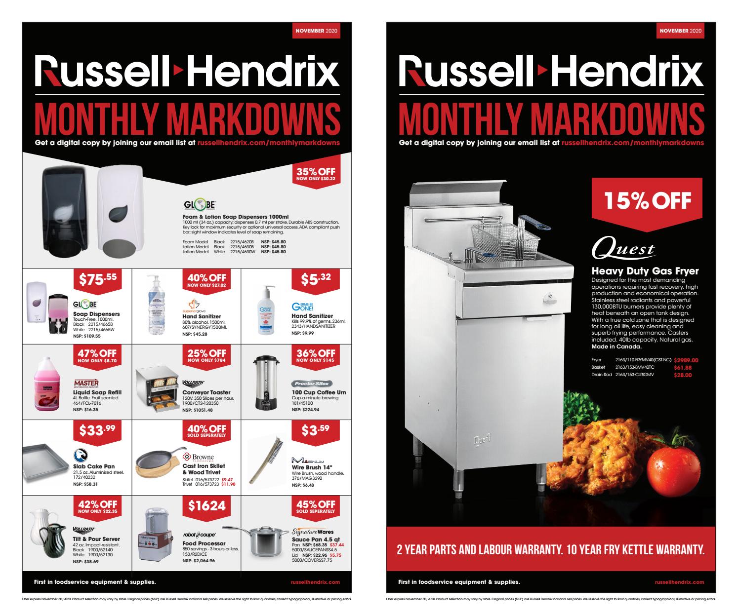 Monthly Markdowns November 2020 by Russell Hendrix Foodservice Equipment & Supplies Issuu