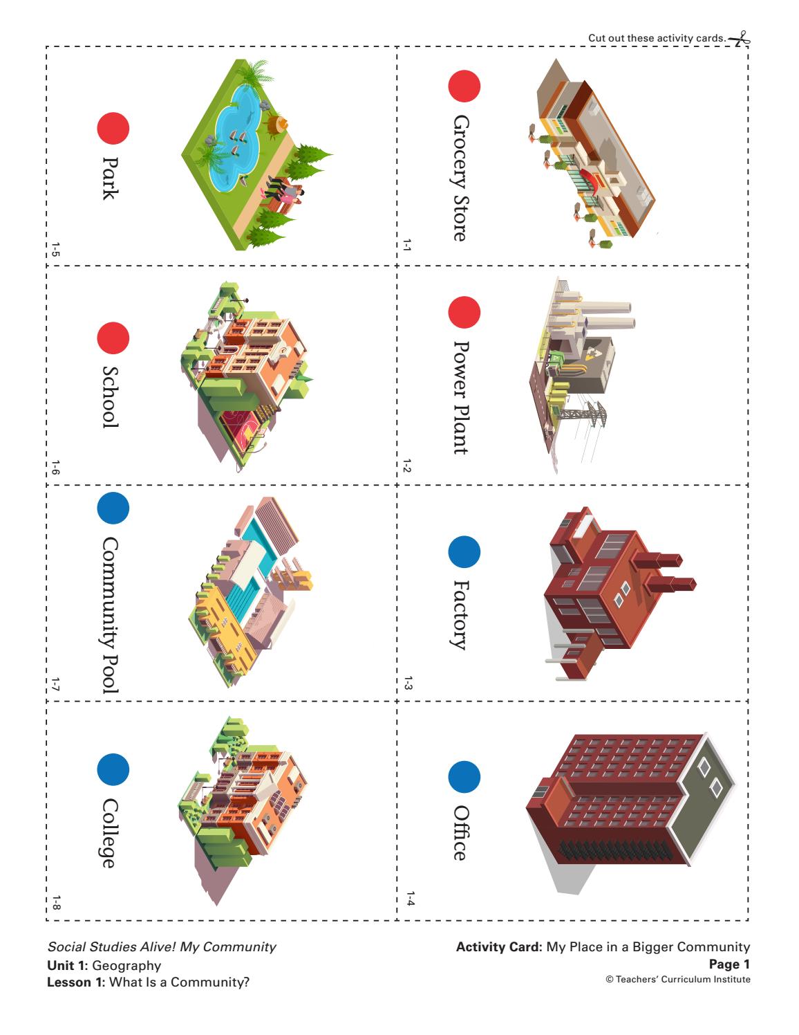 Social Studies Alive! My Community Unit 1 Activity Cards by Teachers