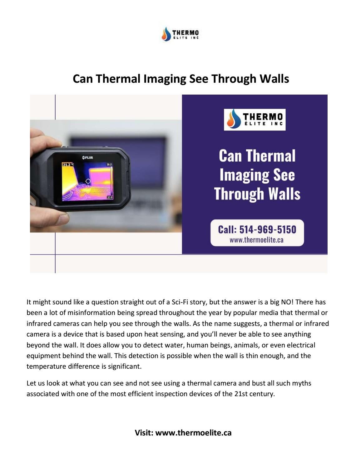 Can Thermal Imaging See Through Walls by Thermo Élite Inc Issuu