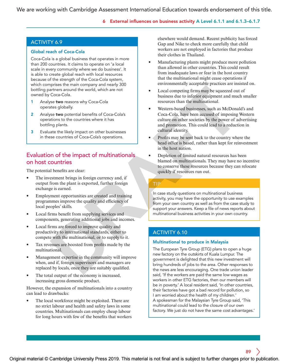 Cambridge International AS & A Level Business Course Book Sample by ...