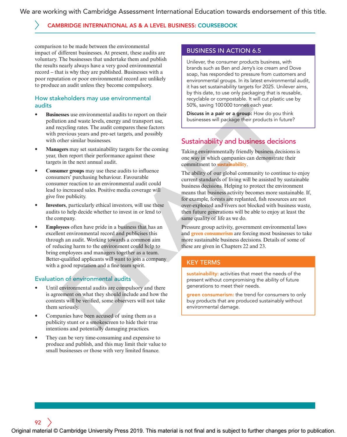 Cambridge International AS & A Level Business Course Book Sample by ...