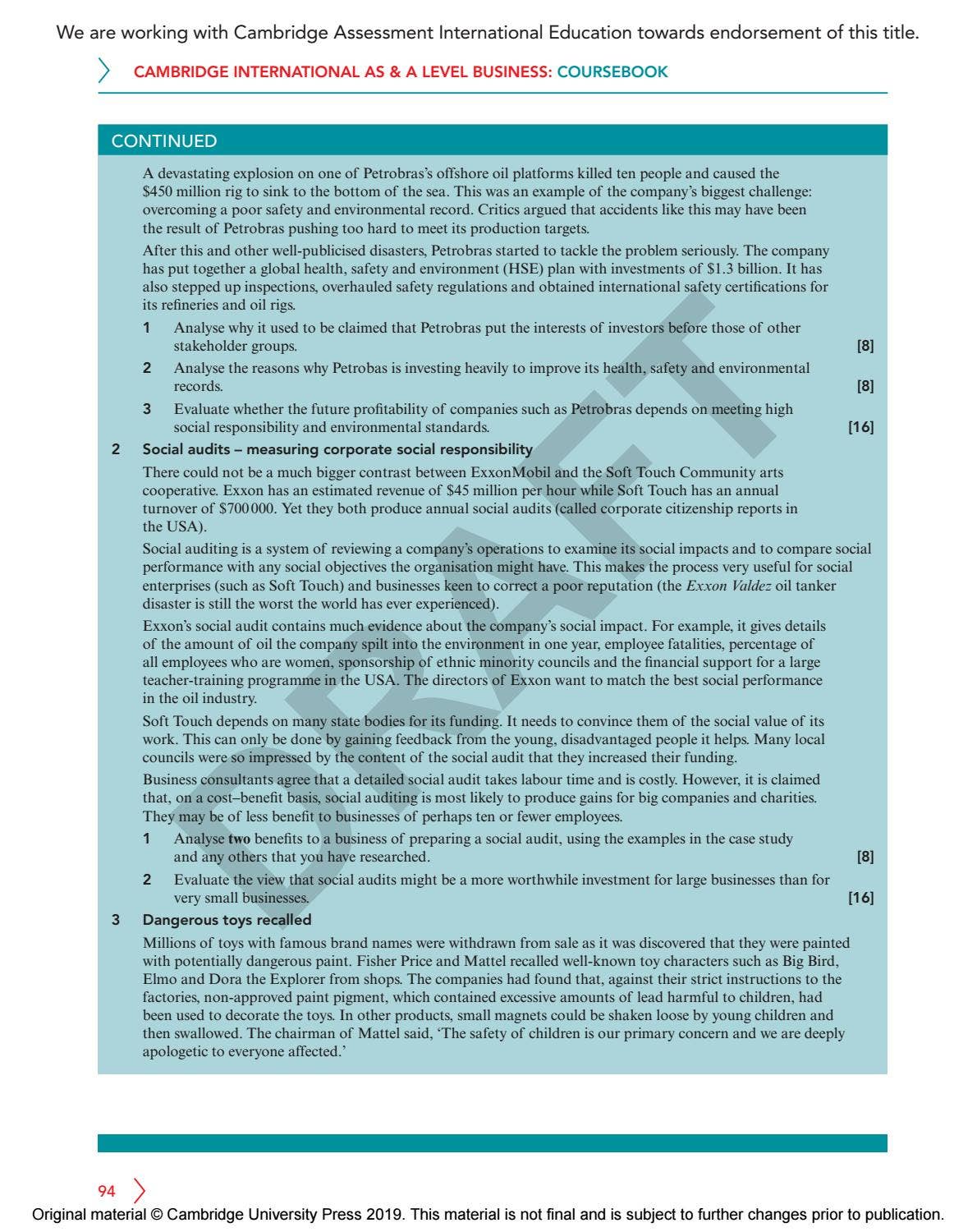 Cambridge International AS & A Level Business Course Book Sample by ...