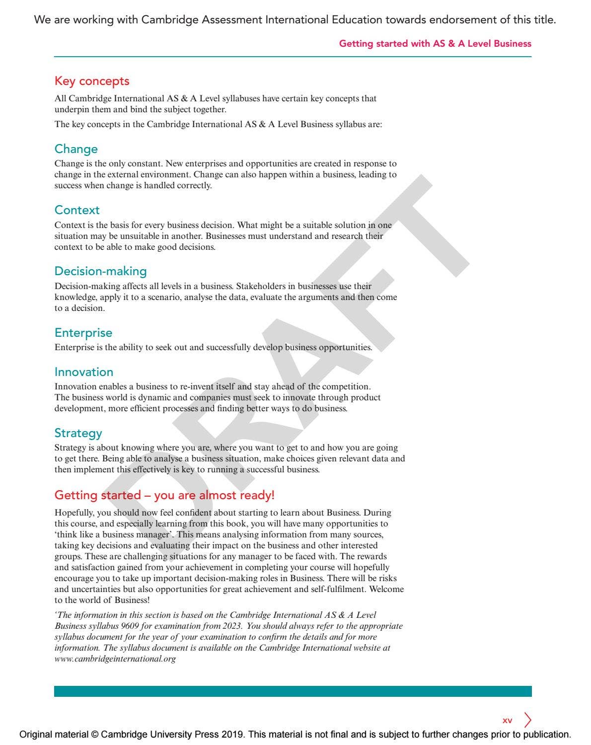 Cambridge International AS & A Level Business Course Book Sample by ...