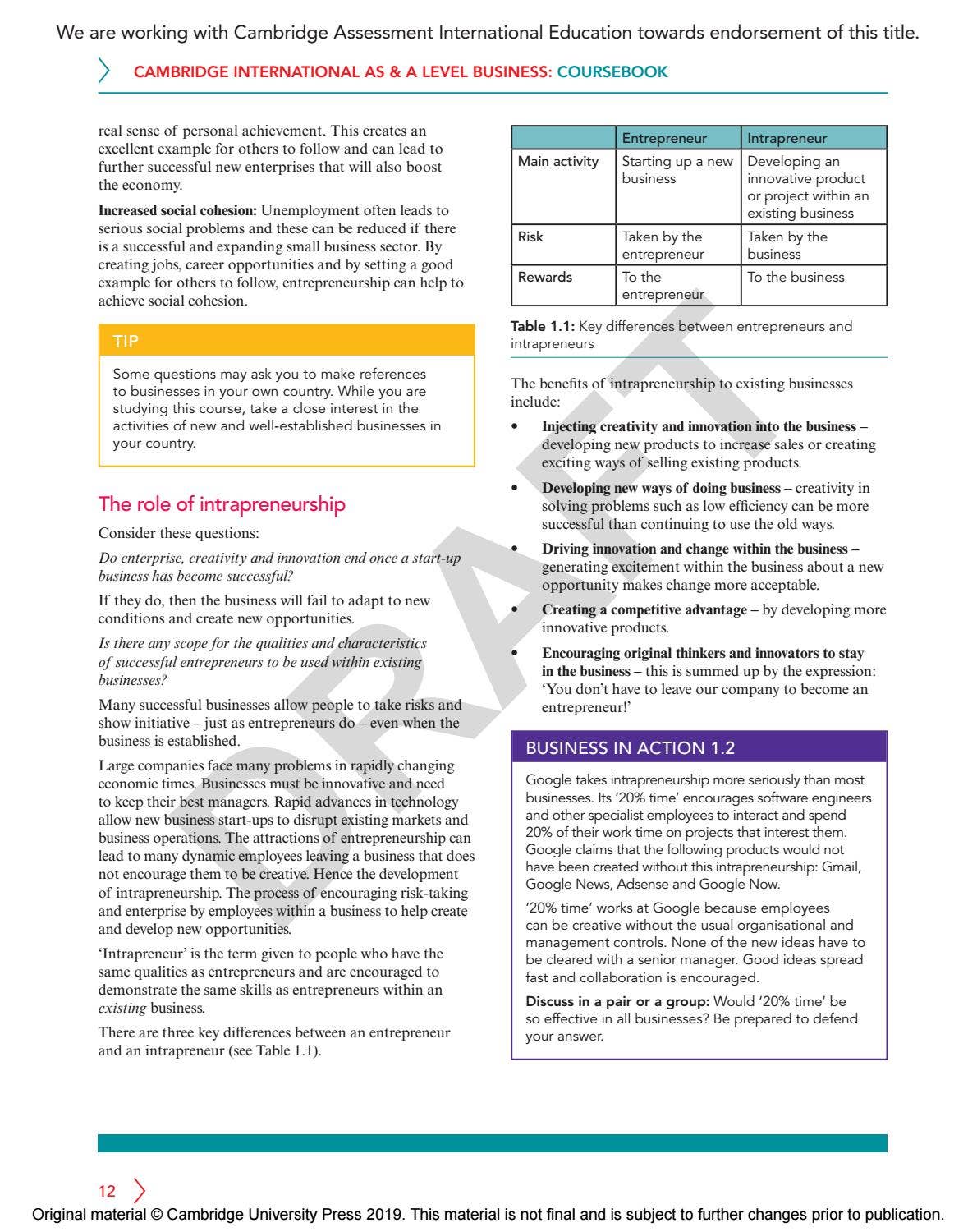 Cambridge International AS & A Level Business Course Book Sample by ...