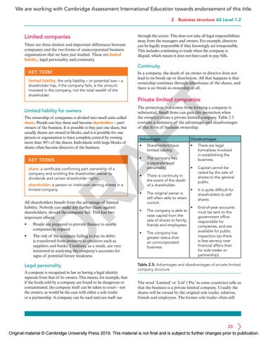 Cambridge International AS & A Level Business Course Book Sample by ...