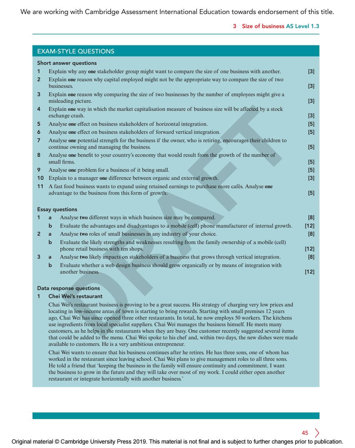 Cambridge International AS & A Level Business Course Book Sample by ...