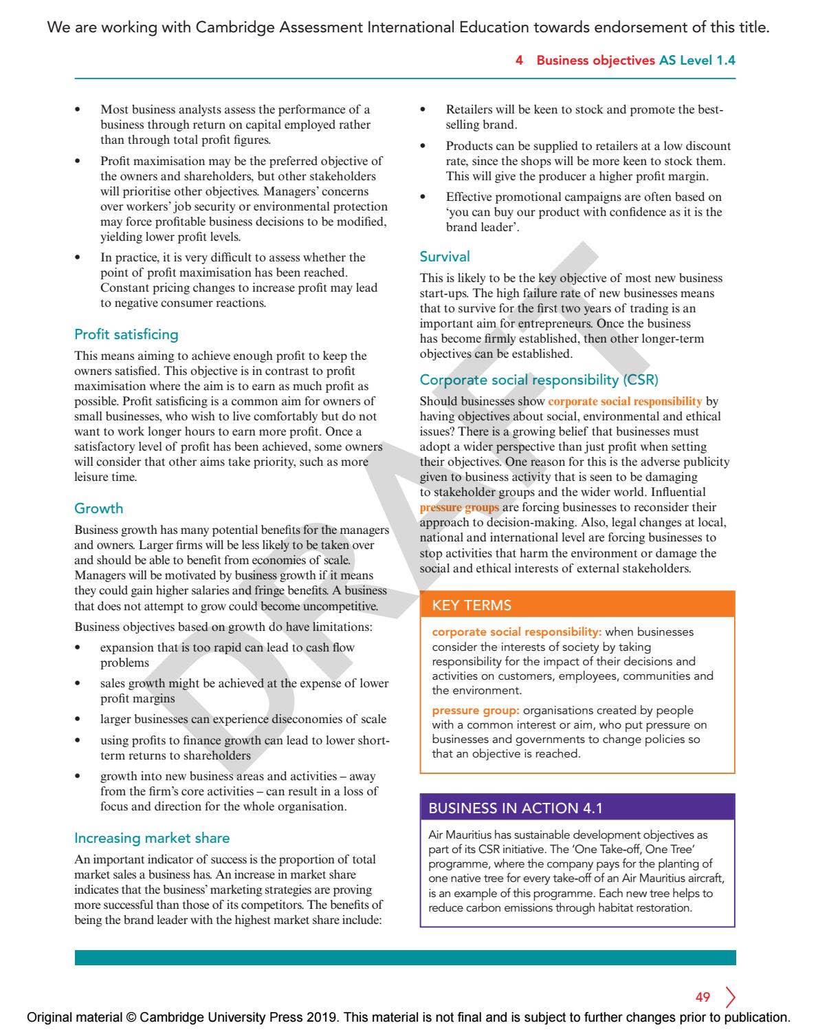 Cambridge International AS & A Level Business Course Book Sample by ...