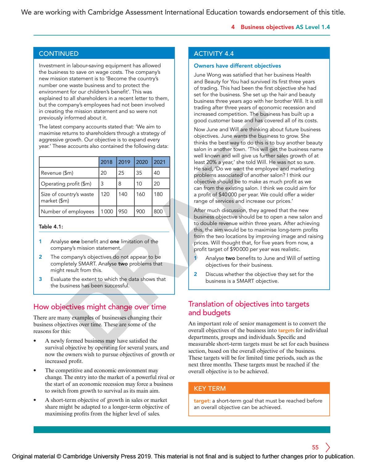 Cambridge International AS & A Level Business Course Book Sample by ...