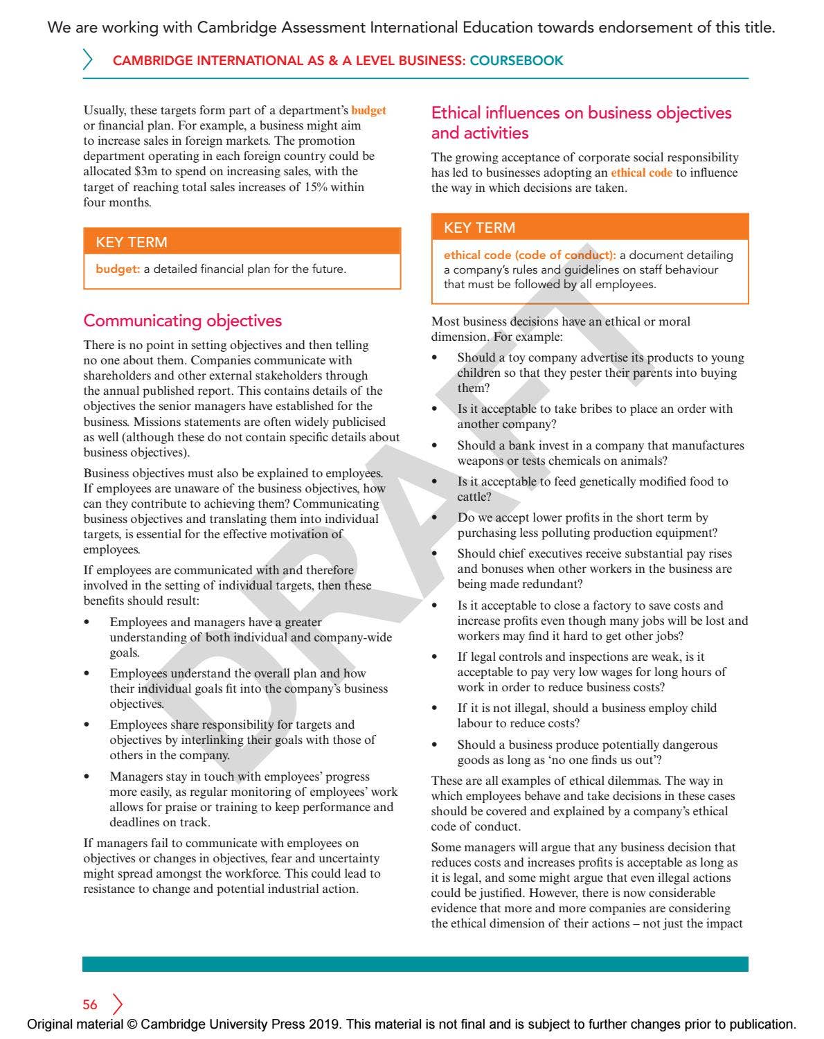 Cambridge International AS & A Level Business Course Book Sample by ...