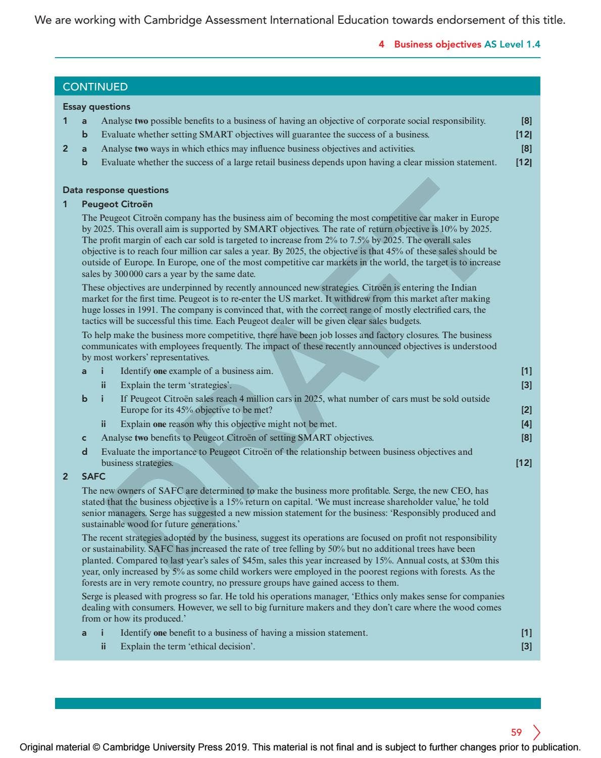 Cambridge International AS & A Level Business Course Book Sample by ...