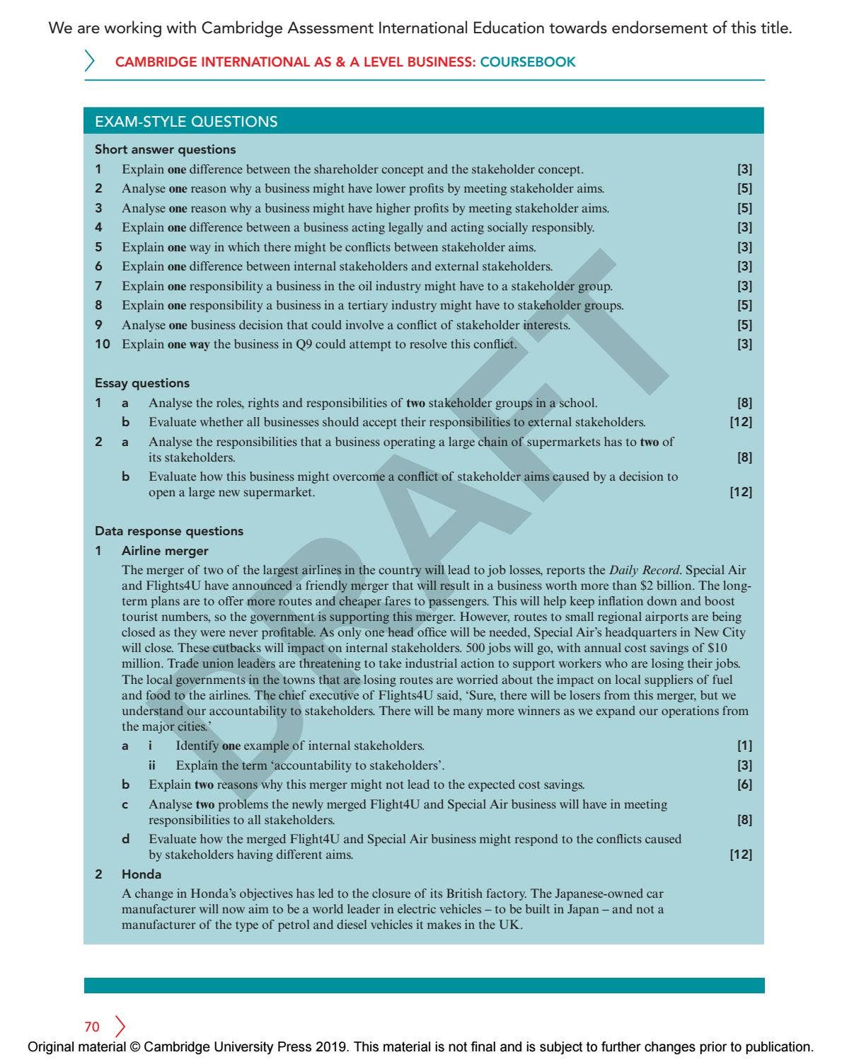 Cambridge International AS & A Level Business Course Book Sample by ...