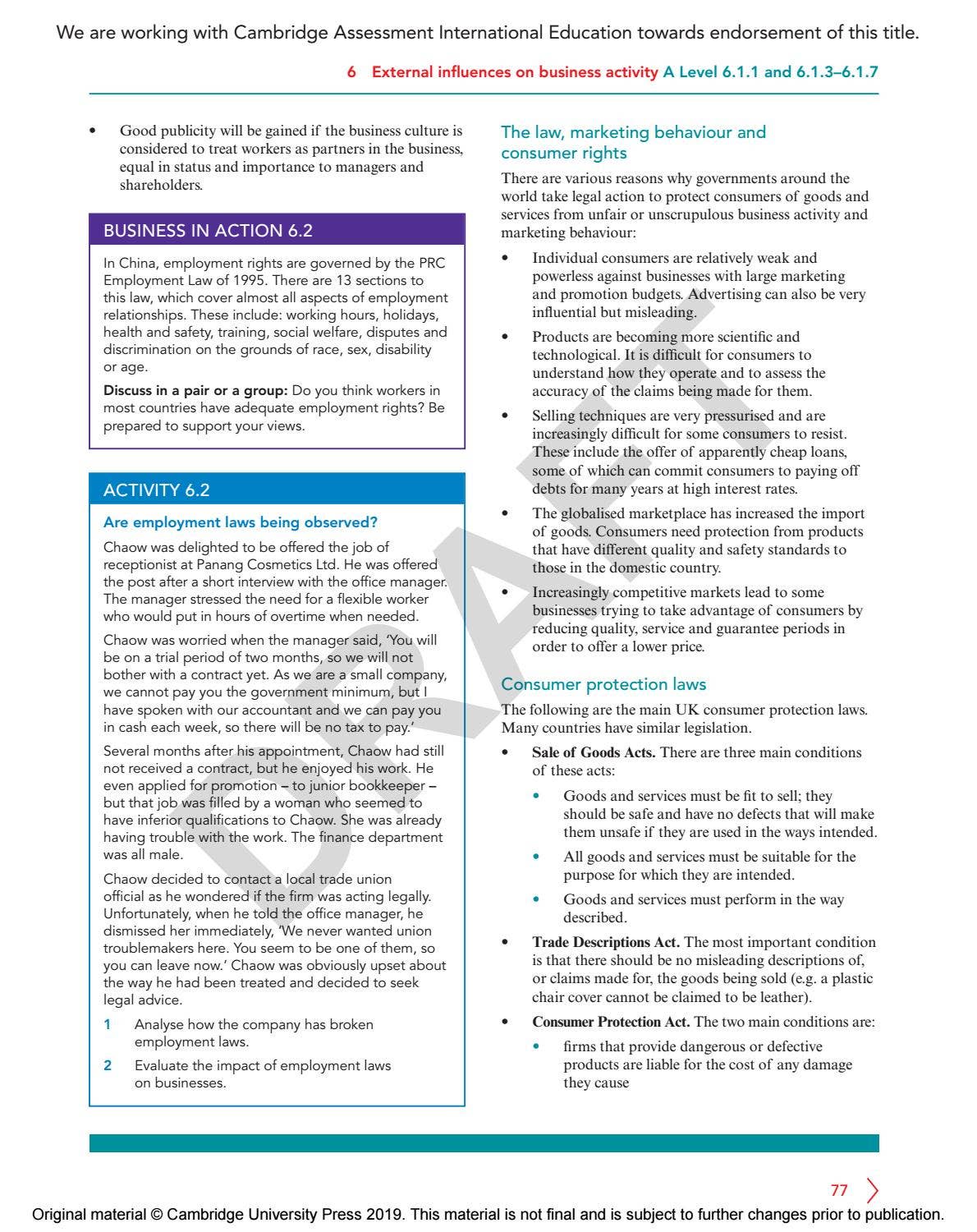 Cambridge International AS & A Level Business Course Book Sample by ...