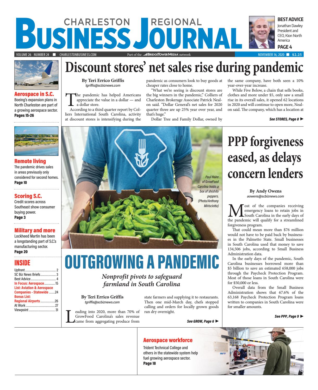 Charleston Regional Business Journal November 16 2020 By SC Biz News
