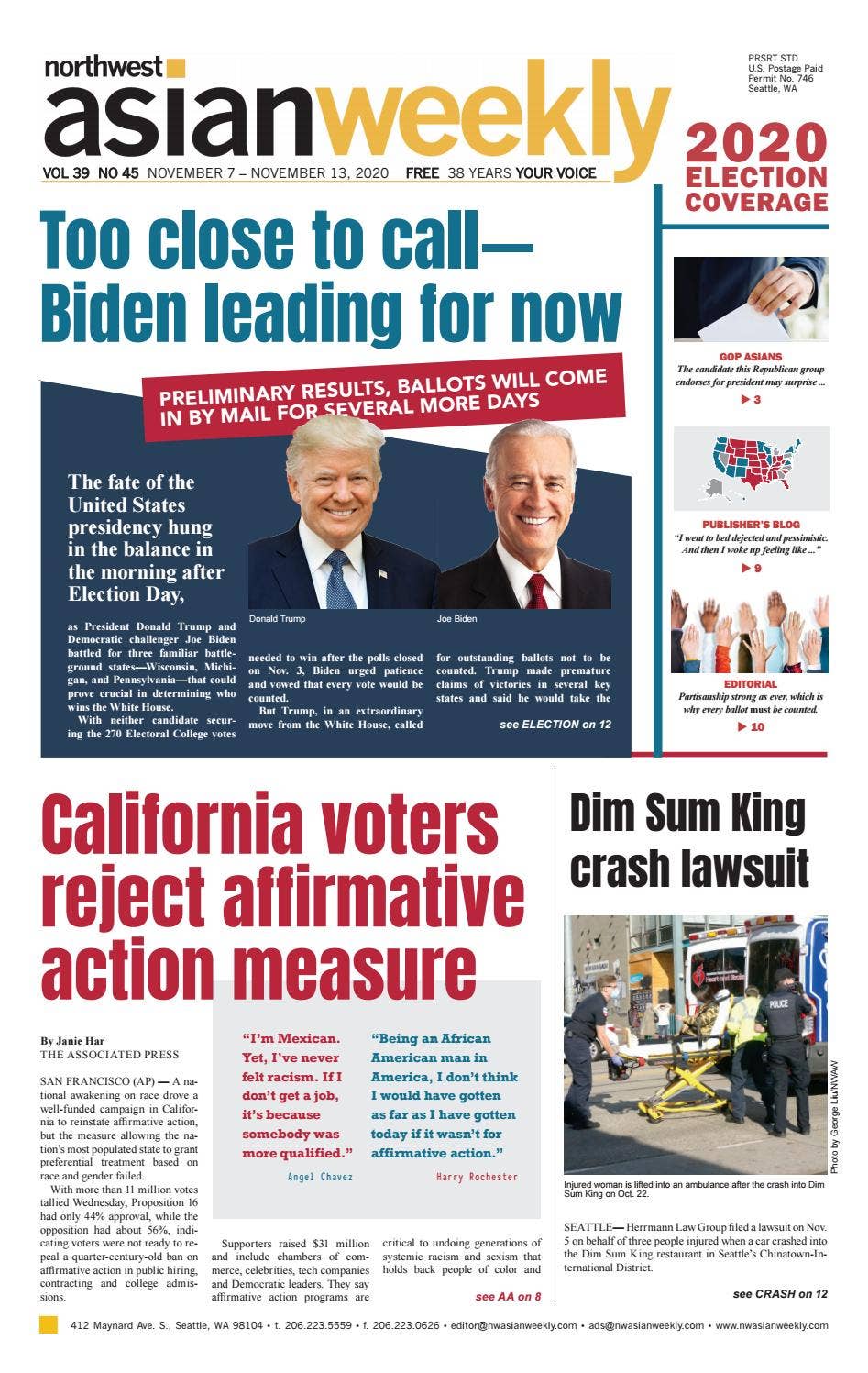VOL 39 NO 45 | NOVEMBER 7 - NOVEMBER 13, 2020 by Northwest Asian Weekly ...