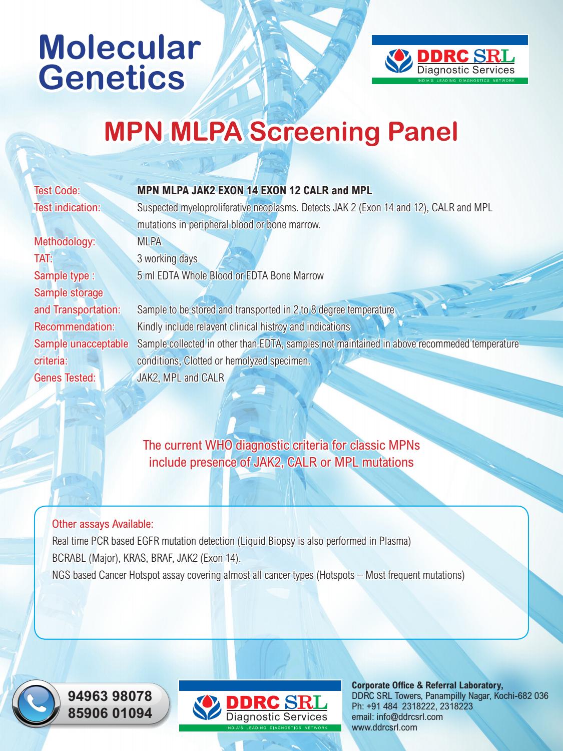 MPN MLPA Screening Panel by DDRC SRL Issuu