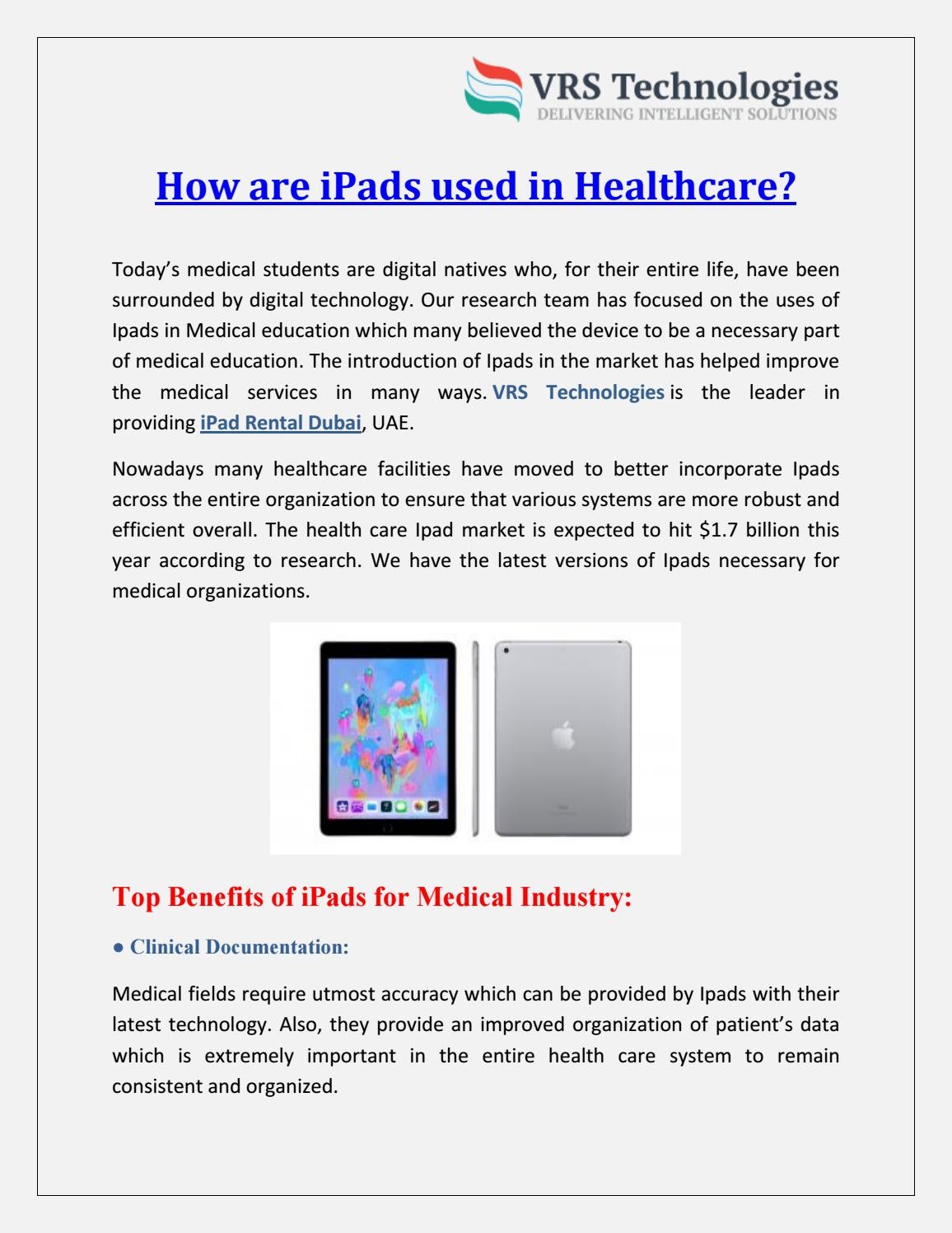 How are iPads used in Healthcare? by Issuu