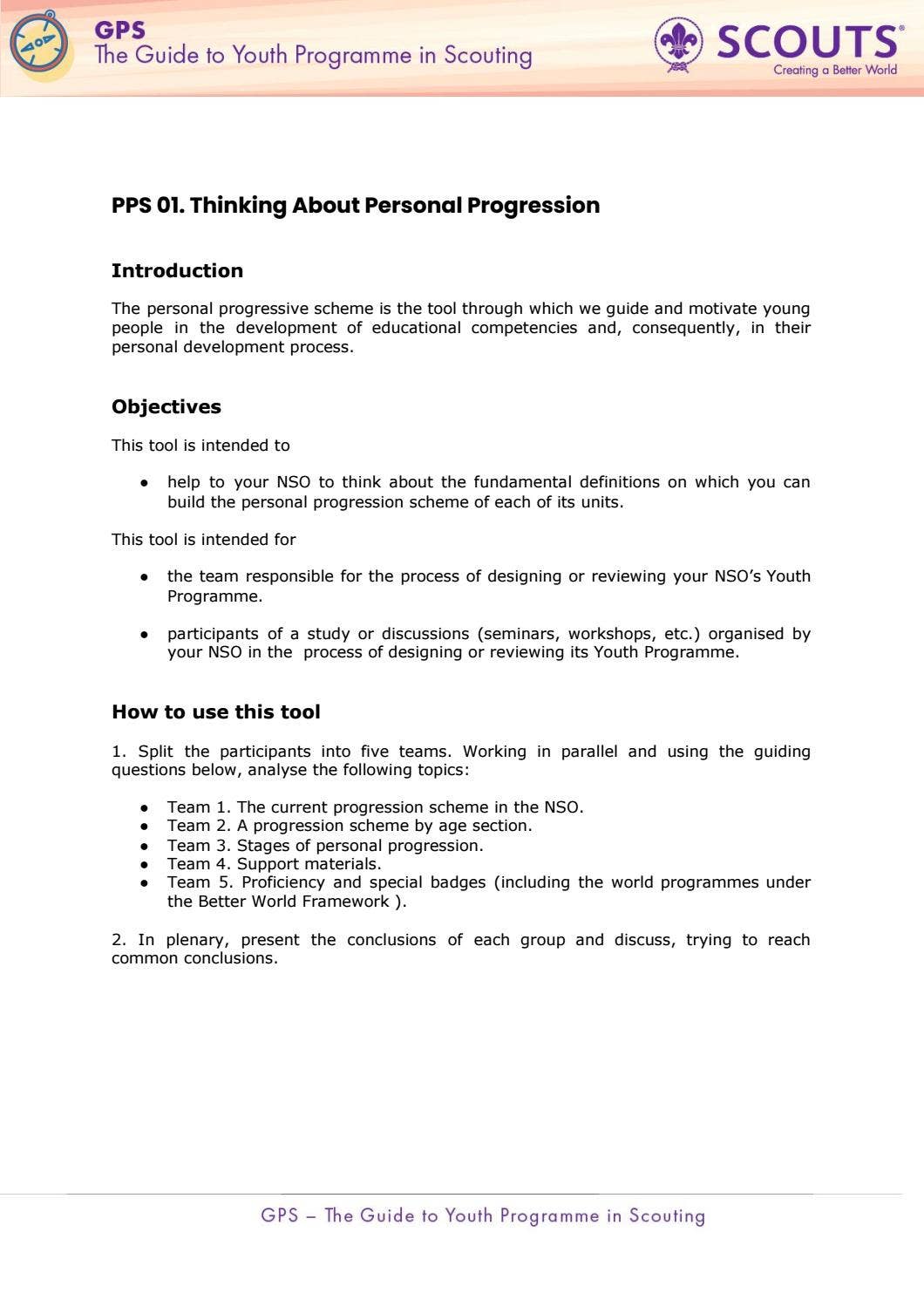 Scouting Programme Sample GPS - The Guide to Youth Programme in Scouting by World Organization of ...