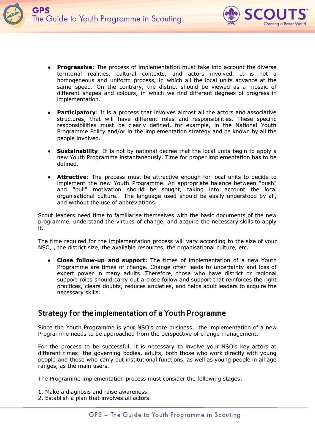Scouting Programme Sample GPS - The Guide to Youth Programme in Scouting by World Organization of ...