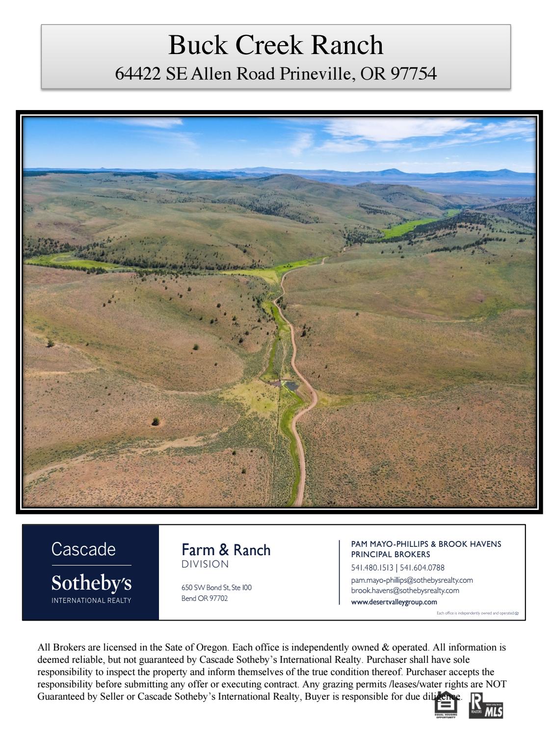 Buck Creek Ranch 64422 SE Allen Road Prineville, OR by Desert Valley