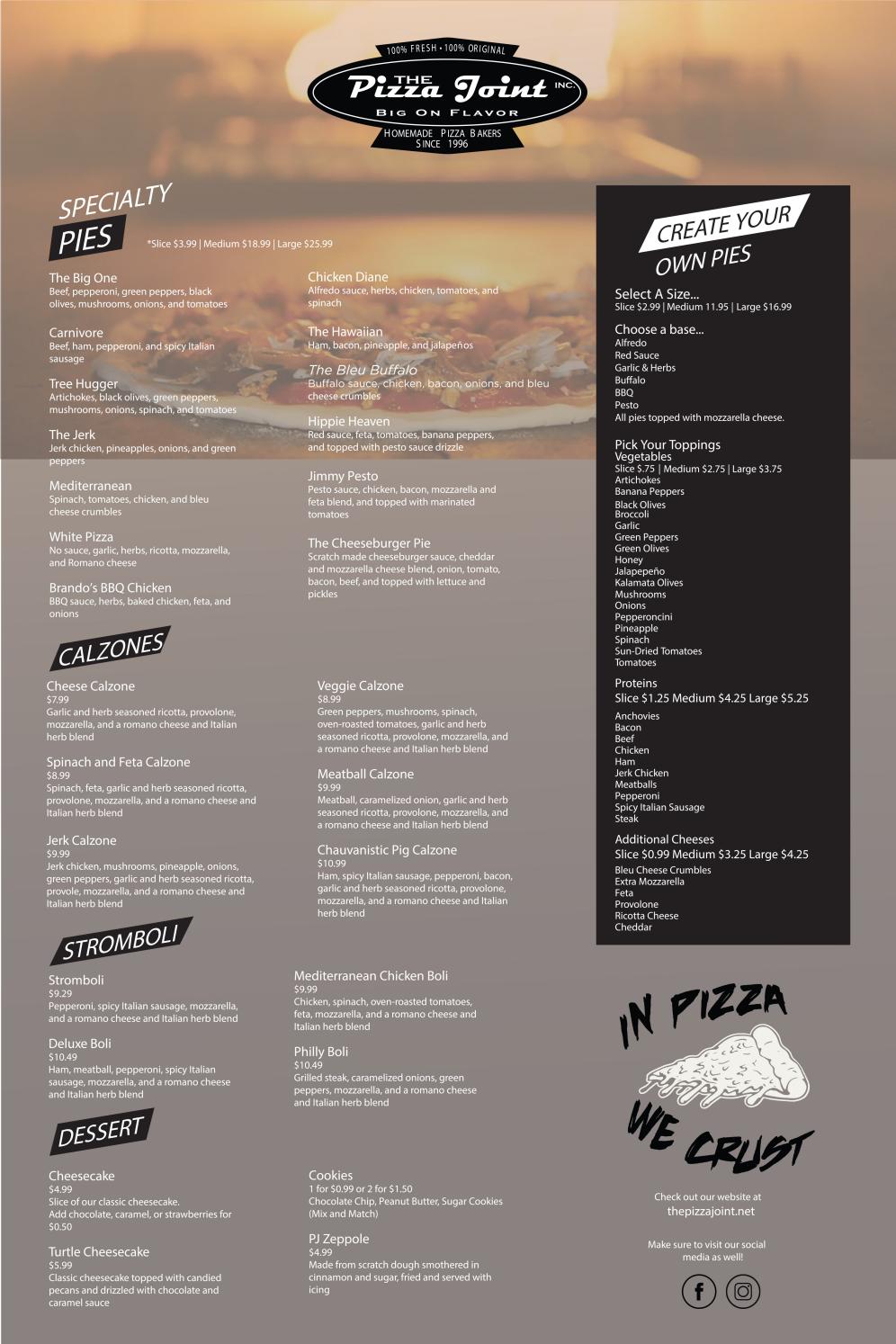 Pizza Joint Columbia Menu by Powerserve International Issuu