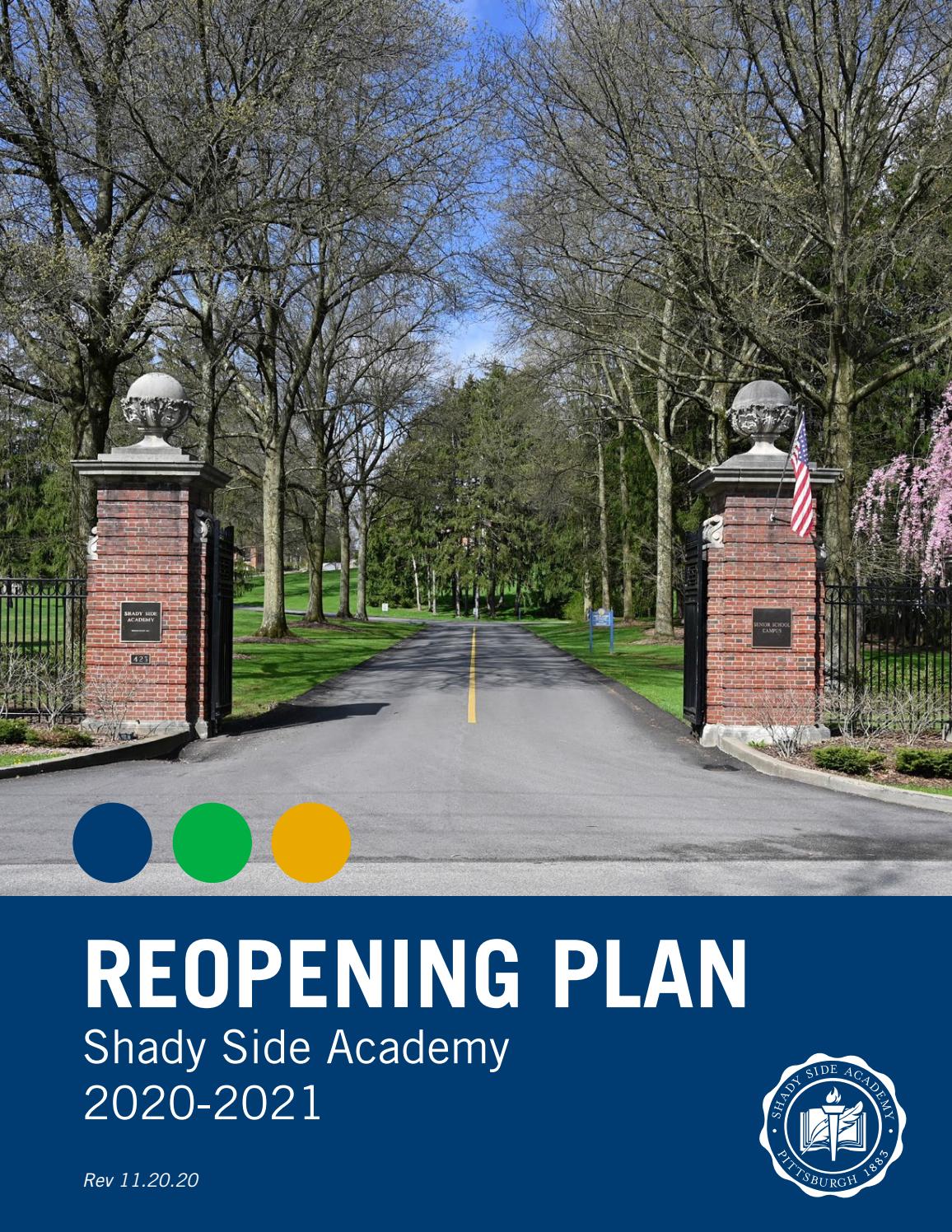Shady Side Academy 20202021 Reopening Plan by shadysideacademy Issuu