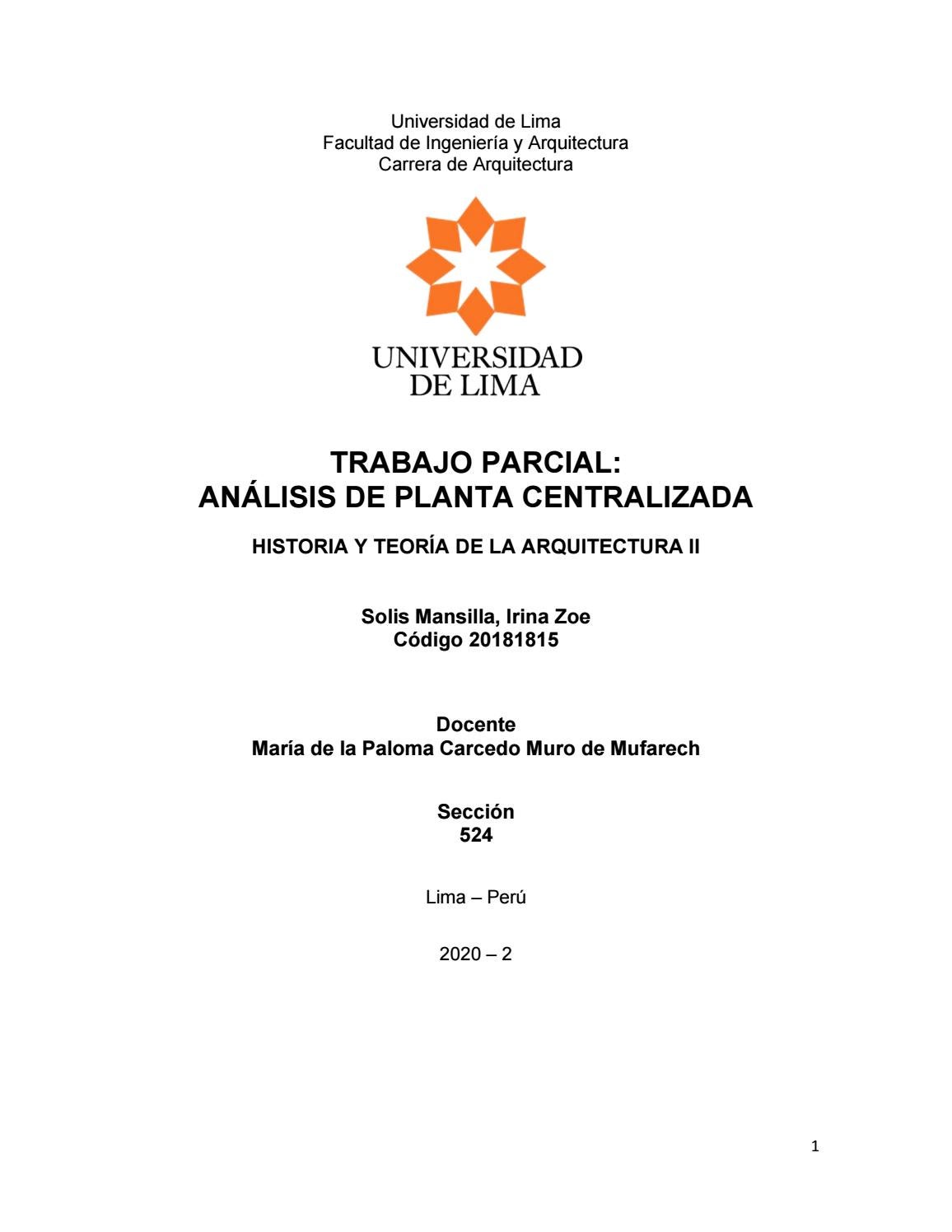 ANÁLISIS DE PLANTA CENTRALIZADA by Irina Solis Mansilla Issuu