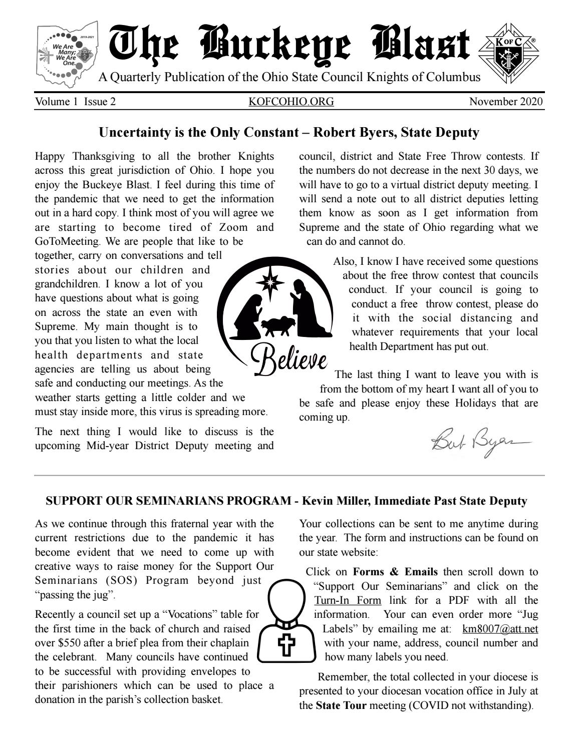 Buckeye Blast Vol 1 Issue 2 November 2020 by Ohio State Council - Issuu