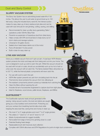 Traxx Dust and Slurry Control - 家具目录 Section 第 20 页
