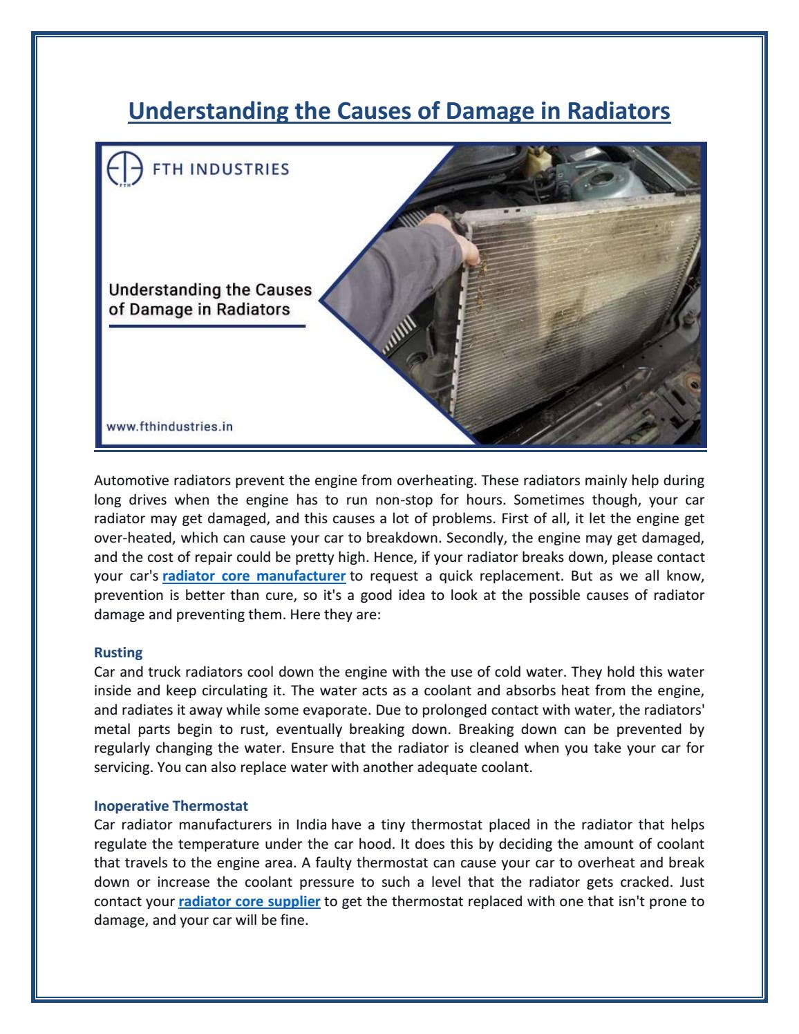 4 Causes of Damage in Radiators by fthindustries Issuu