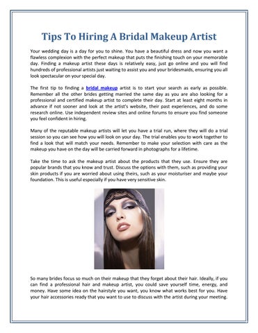 Tips To Hiring A Bridal Makeup Artist - Hiring A Makeup Artist Tips To Hiring A Bridal Makeup Artist - Hiring A Makeup Artist